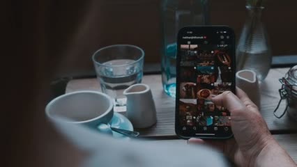Browsing a social media feed on a phone